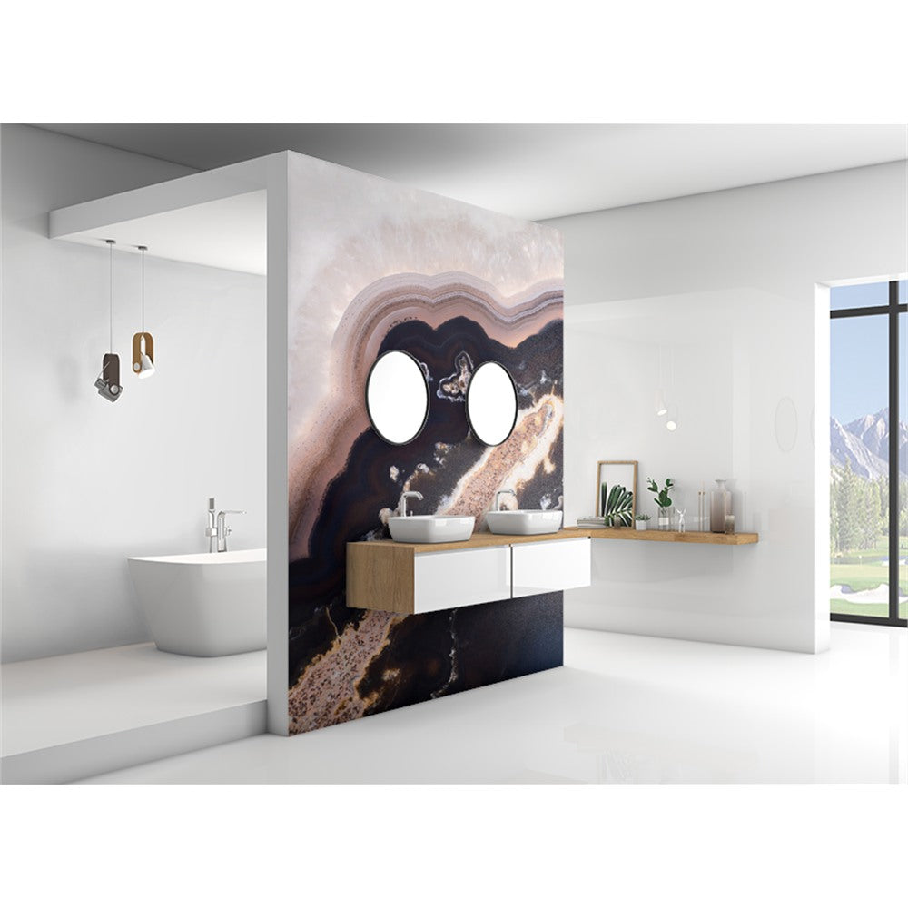 Panneau mural douche VIPANEL - Pierre Cristal rose - Finition brillant