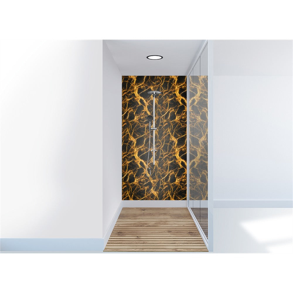 Panneau mural douche VIPANEL - Pierre Cristal jaune - Finition brillant