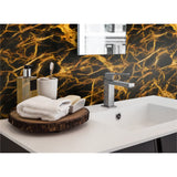 Panneau mural douche VIPANEL - Pierre Cristal jaune - Finition brillant