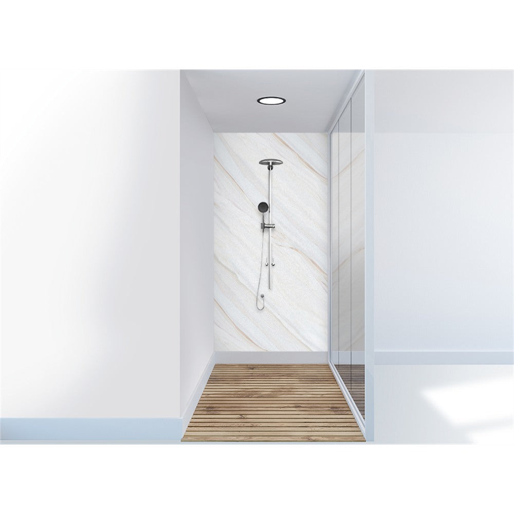 Panneau mural douche VIPANEL - Pierre Marbre naturel Diagonal - Finition mat