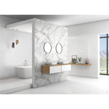 Panneau mural douche VIPANEL - Pierre marbré blanc Calacatta - Finition brillant