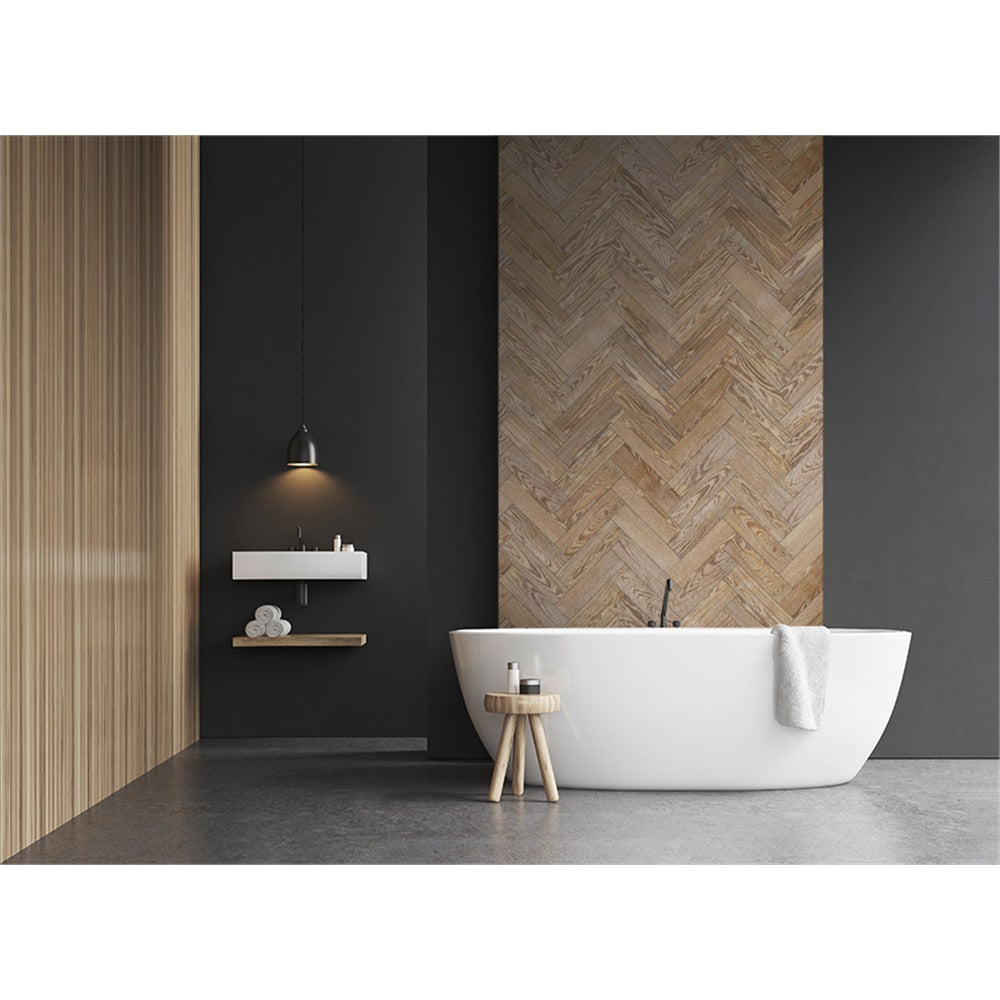 Panneau mural douche VIPANEL - Bois chevron Chêne - Finition - Finition mat