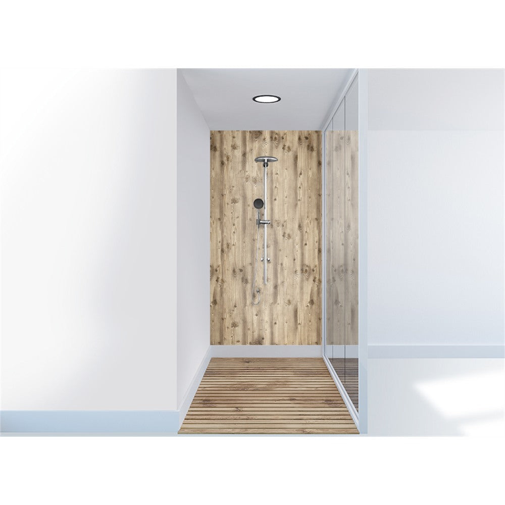Panneau mural douche VIPANEL - Bois Pin brûlé - Finition - Finition mat
