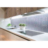 Panneau mural douche VIPANEL - Carrelage carreaux bleu et blanc - Finition - Finition brillant
