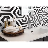 Panneau mural douche VIPANEL - Motif imprimé noir et blanc - Finition velvet