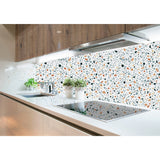 Panneau mural douche VIPANEL - Pierre terrazzo bleu - Finition - Finition mat