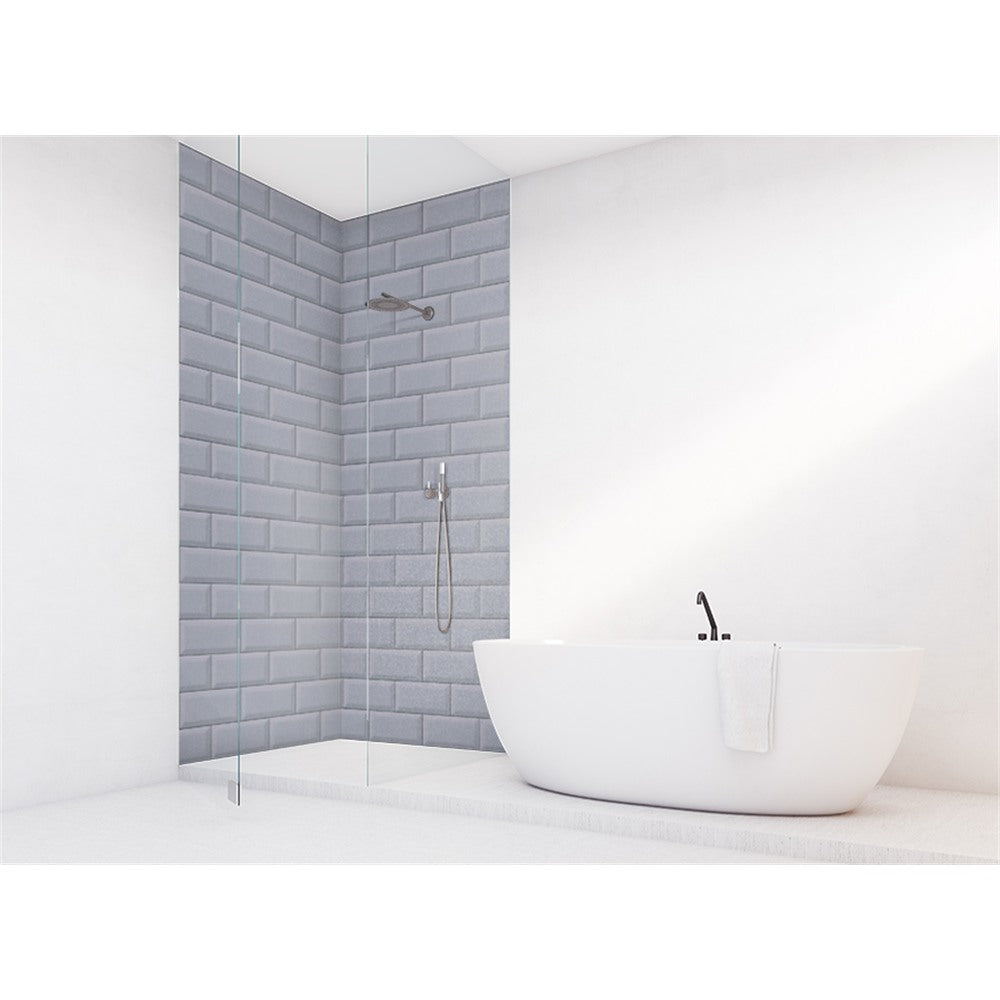 Panneau mural douche VIPANEL - Carrelage Berlin gris - Finition - Finition brillant