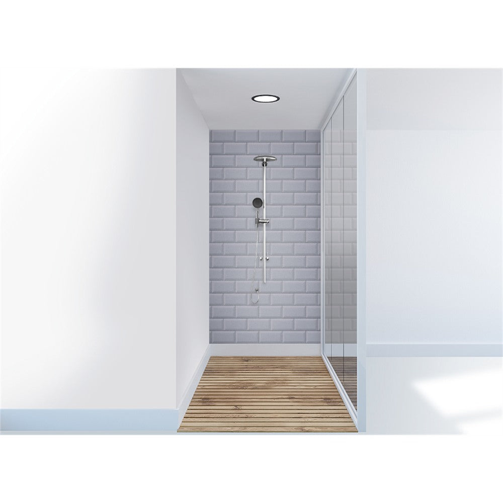 Panneau mural douche VIPANEL - Carrelage Berlin gris - Finition - Finition brillant
