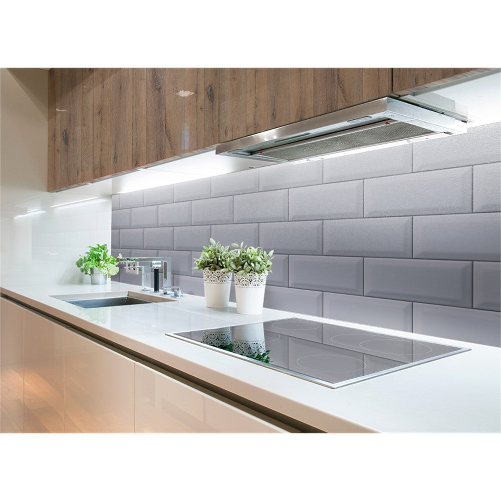 Panneau mural douche VIPANEL - Carrelage Berlin gris - Finition - Finition brillant