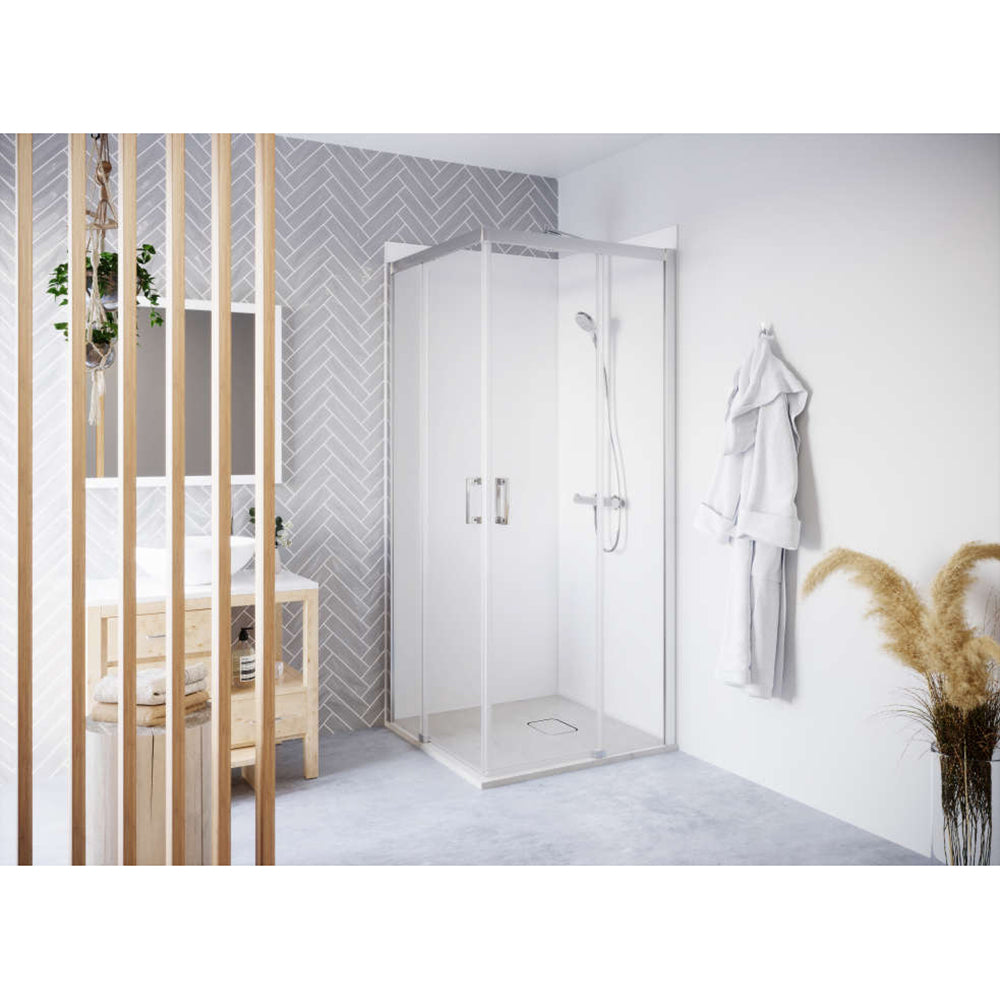 Panneau mural douche autoportant NICHEPANEL - Couleur Unie Blanc - Finition Mat - Sans niche