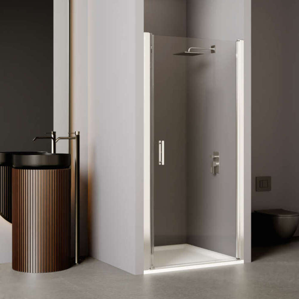 Paroi de douche pivotante EQUI 2MS - Profilé Argent poli - Verre clair traité déperlant ETC