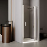 Paroi de douche pivotante avec élément fixe EQUI 2MS - Profilé Argent poli - Verre clair déperlant ETC