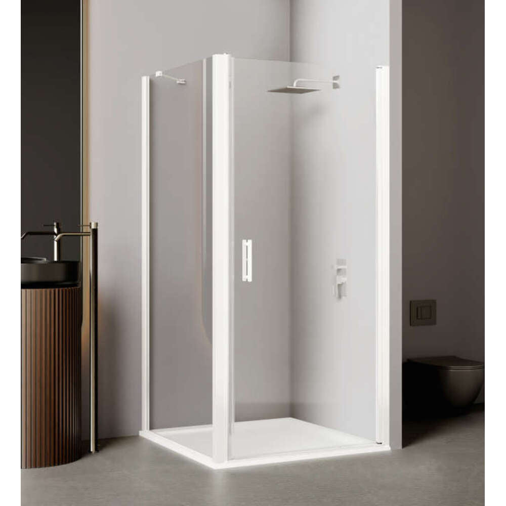 Paroi de douche fixe universelle EQUI 2MS - Profilé Blanc - Verre clair traité déperlant ETC