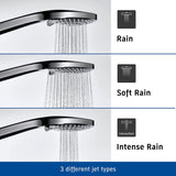 Pommeau de douche Grohe, chromé, 3 jets différents : Rain, Soft Rain, Intense Rain.