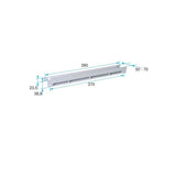 Caniveau de douche Grohe, en acier inoxydable, couleur argent, avec mesures affichées