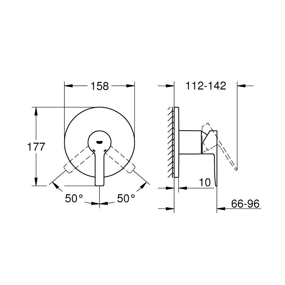 GROHE Pack douche encastré avec mitigeur monocommande + douchette + barre de douche + flexible + coude