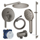 GROHE Pack douche encastré avec mitigeur monocommande + douchette +barre de douche + douche de tête + flexible + coude