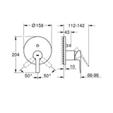 GROHE Pack douche encastré avec mitigeur monocommande + douchette +barre de douche + douche de tête + flexible + coude