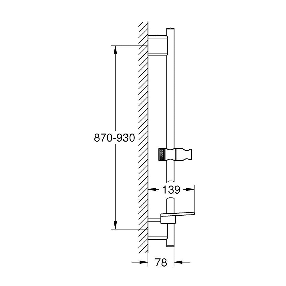 GROHE Pack douche encastré avec mitigeur monocommande + douchette +barre de douche + douche de tête + flexible + coude
