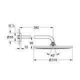 GROHE Pack douche encastré avec mitigeur monocommande + douchette +barre de douche + douche de tête + flexible + coude