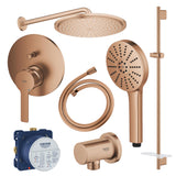 GROHE Pack douche encastré avec mitigeur monocommande + douchette +barre de douche + douche de tête + flexible + coude