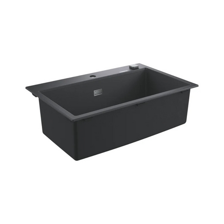 Évier Grohe rectangulaire noir, évier de cuisine moderne couleur noire.