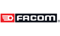 Logo de la marque Facom, logo d’outillage, couleurs rouge, noir et blanc.