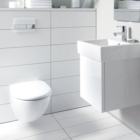 Cuvette WC suspendu DURAVIT Architec avec abattant et système de fixation, design moderne et élégant pour salle de bain.