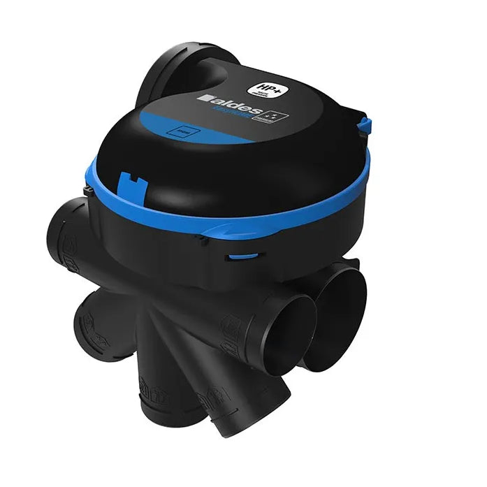 VMC Aldes EasyHOME Hygro Premium HP+ noire et bleue, système de ventilation centralisé