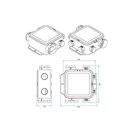 Kit VMC simple flux ALDES EasyHOME Hygroréglable compact avec 3 bouches pour ventilation efficace dans la maison
