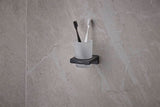 Gobelet porte-brosse à dents Hansgrohe mural noir mat, accessoire salle de bain moderne
