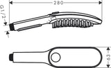 Douchette Grohe, pommeau de douche, couleur chrome, schéma dimensions