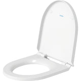 Abattant WC blanc Duravit, siège de toilette avec couvercle, design moderne.