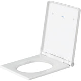 Abattant WC Duravit blanc, siège de toilette rectangulaire, couleur blanche.