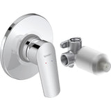 Mitigeur de douche chromé Duravit, bouton levier, couleur argent, robinetterie moderne