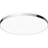 Pommeau de douche rond Duravit chromé, design moderne, couleur argent.