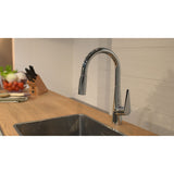 Mitigeur chromé Grohe, robinet de cuisine moderne, couleur argentée