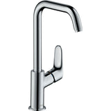 Mitigeur cuisine Hansgrohe, robinet chromé, design moderne, couleur argentée