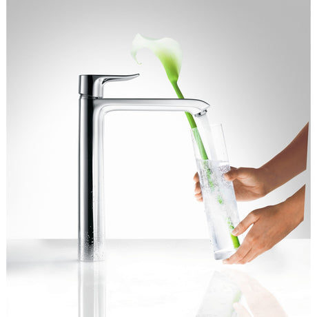 Mitigeur chromé Hansgrohe, robinet de salle de bain, couleur argent, design moderne