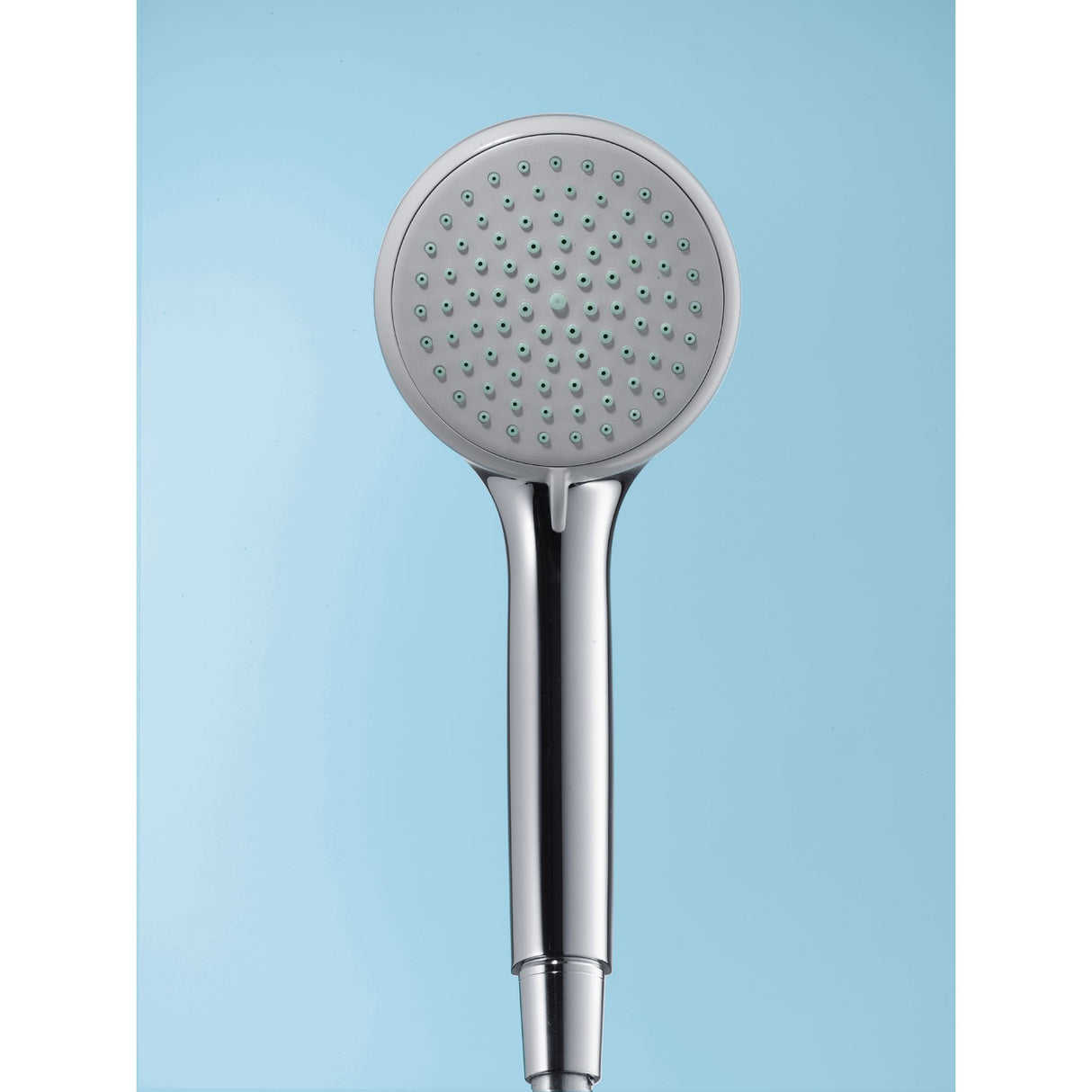 Douchette Grohe, pommeau de douche chromé, couleur argentée, design moderne.