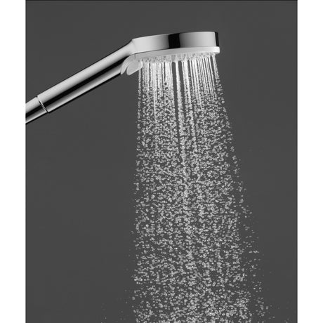 Douchette Grohe chromée, accessoire de douche, couleur argent, jet d’eau visible