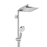 Colonne de douche Grohe, chromée, avec pommeau carré et douchette ronde