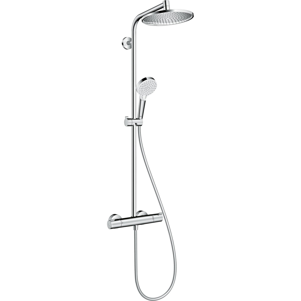 Colonne de douche Hansgrohe, ensemble thermostatique, couleur chromé argenté