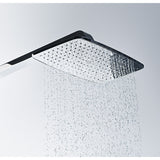 Pommeau de douche Grohe, carré, couleur chromée, avec jets d'eau, salle de bain moderne