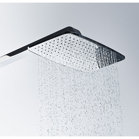 Pommeau de douche Grohe, carré, couleur chromée, avec jets d'eau, salle de bain moderne