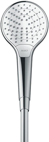 Douchette Hansgrohe, type pommeau de douche, couleur chromée, design moderne.