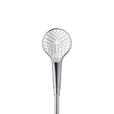 Pommeau de douche Hansgrohe, chromé, design moderne, bouton Select visible
