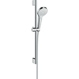 Douchette marque Hansgrohe, type set de douche, couleur chrome brillante.