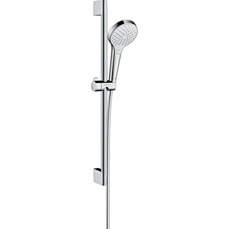 Douchette marque Hansgrohe, type set de douche, couleur chrome brillante.