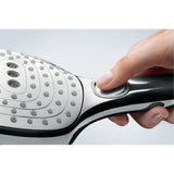 Douchette Grohe noire et argent, pommeau de douche à bouton poussoir ergonomique
